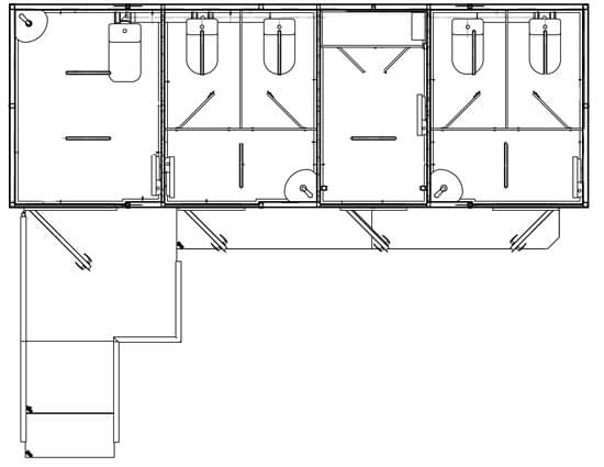 Планировка Туалетного модуля-павильона «Макс 6»